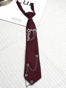 1pc Women's Tassel Chain Tie-Free Collar, Suitable For Casual, School, Street, And Daily Wear