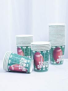 Bộ khay giấy dùng một lần chủ đề bóng bầu dục bao gồm cốc giấy 9 inch và 7 inch cùng khăn giấy. Thích hợp cho nhiều dịp khác nhau như câu lạc bộ, tiệc tùng, dã ngoại, đám cưới, tiệc gia đình và đồ dùng cho tiệc. Phù hợp để trang trí nhà bếp và phòng ăn, cũng như trang trí tiệc. Đây là bộ đĩa giấy và đồ dùng ăn uống dùng một lần. Thiết kế dành cho đám cưới và tiệc tùng. - Nhiều màu - Xem 5