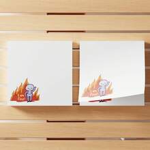 4PCS Fun "I'm Okay" Stickers - Sticky Convenience Sticker With Skull And Flame Design, Suitable For Office, School, Home Supplies, Student And Teacher Gifts, Office Supplies