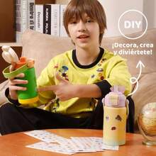 Termo para Niños, Botella de Aguas con 2 Pajitas, Sorbos y Chug, A Prueba de Fugas para Escuela, Deportes o Excursiones, Libre de BPA (12 oz / 360 ml, Uva Queso),36983495 - Óxido marrón - Ver 2