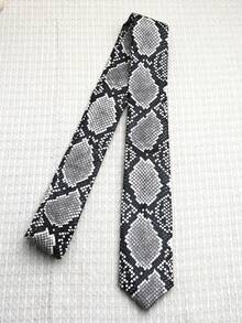 1pc Unisex PU Snake Skin Pattern Necktie, Suitable For Personalized, Street, Party, Gift - Multicolor - View 6