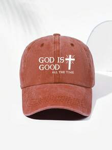 1pc Unisex God Is Good Cross Print Vintage Soft Top Baseball Cap, Fashion Sun-Shading Breathable Adjustable Hat, Versatile Trucker Hat Suitable For Daily Wear And Outdoor Activities - M - View 17