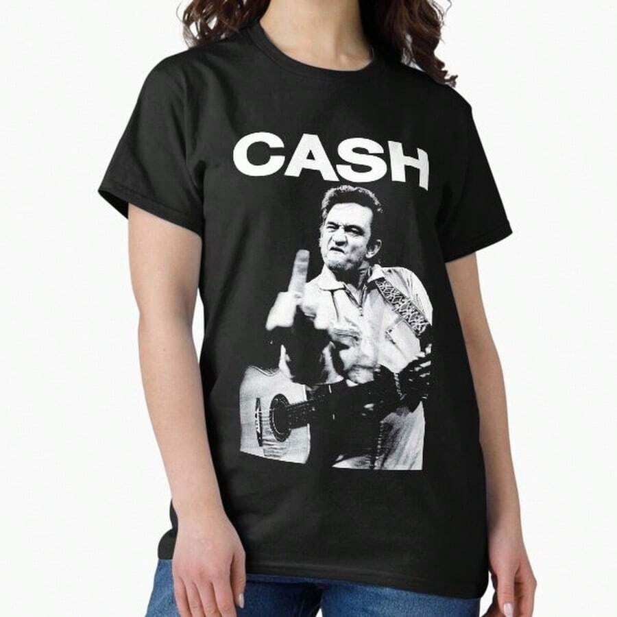 Cash Middle Finger Classic T-Shirt6 - Negro - Ver 1