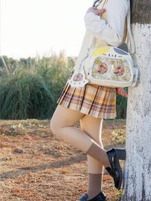 1 chiếc Balo mèo hoạt hình Y2K dễ thương, Túi JK hội nghị hoạt hình chất lượng cao Kawaii có móc khóa hình chân mèo, Túi trong suốt để trưng bày tượng nhỏ, Túi Ita tự làm, Balo du lịch tối giản sang trọng, Dây đeo có thể tháo rời cho túi đeo vai/đeo chéo, Đa năng khi đi làm, sinh viên, mua sắm, tiệc tùng, trưng bày đồ hoạt hình, du lịch và nhiều hơn nữa - Nhiều màu - Xem 12