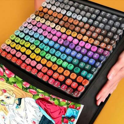 24/36/48/60/80/120/168/262 färger permanenta tuschpennor med dubbla spetsar, lämpliga för illustration, skolmaterial, skolstartssäsongen