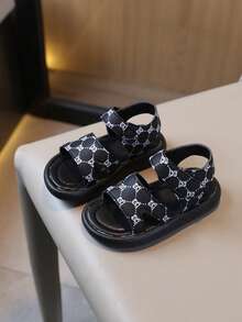 Children's Flat Sandals / Children's Fashion Lightweight Soft Comfortable Open-Toe Flat Sandals - Black - View 2