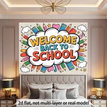 2D Flat 1pc Plane, 2D Plane Banner 1 Pc , Welcome Back To School Background Cloth Decoration, Artistic Decoration, Suitable For Gifts, Parties, Living Rooms, Apartments, Bedrooms, Dormitories, Home Decoration, 2D Plane - 1pcs - View 6