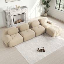 Sofas & Couches - Beige + Corduroy + 4 Seat - View 2