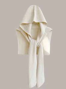 女士纯色针织围巾帽套装，新款时尚拉法帽，休闲百搭保暖围脖披肩针织帽，秋冬防寒保暖帽，适合日常佩戴 - MZ1510 - 查看 21