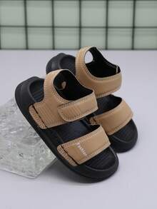 1 Pair Kids' Casual Versatile Fashion Beach Sandals, Soft Sole Comfortable Non-Slip Wading Shoes, Toddler Shoes - Khaki - View 2