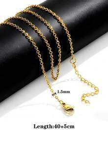 10 Pcs/Lot 304 Stainless Steel 2mm/1.5mm Wide Link Chain Stainless Steel Chain Necklace Ladies/Men Pendant DIY Jewelry Accessories Necklace - 10pcs - View 5