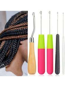 8pcs Crochet Hook Set, Crochet Braiding Plastic Weaving Tools Suitable For Wig Crafts
