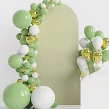 4ft, 5ft, 6ft, 6.6ft, 7.2ft Olive Green Arch Backdrop Curtain, Double-Sided Stretchy Fabric Arch Backdrop, Arched Doorway Backdrop For Birthday Party, Wedding Arch Decor (Arch Stand Not Included, Fabric Background Only) - Olive Green - View 1