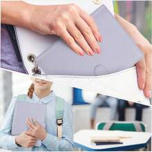 A5皮革活页笔记本，6孔活页笔记本封面，适用于A5内芯纸，可替换内芯的个人计划活页夹封面，带磁性按扣（不含内芯） - 彩色 - 查看 4