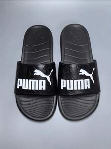 Puma Popcat Slide 20 凉鞋，时尚复古轻便舒适的沙滩拖鞋，男女通用 - 黑色 - 查看 3