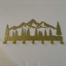 Gold Key Hanger, Wall-Mounted Metal Art Decor And Storage Rack, Multi-Functional Organizer For Kitchen And Living Room, Stylish Entryway Accent With Durable Metal Build, Space-Saving Key Holder And Decorative Rack For Home Organization, Versatile Wall Jewelry Holder And Small Item Storage Solution, Perfect For Organizing Mail, Keys, Receipts, Accessories, And Small Gadgets; Enhances Room Aesthetics With A Modern Silhouette; Easy To Install With Included Mounting Hardware; Strong Metal Construction For Daily Use; Ideal Gift Idea For Housewarming And Wedding Decor - Gold - View 2