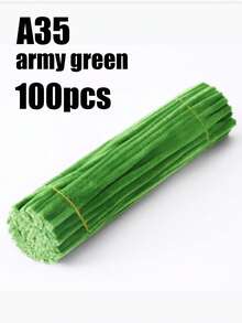 100件装管道清洁工具工艺品，绿色管道清洁刷，雪尼尔管道清洁刷，多种颜色混装，适合DIY手工创意项目，是情人节、中国新年和春季花卉装饰的理想之选。 - 綠色 - 查看 24