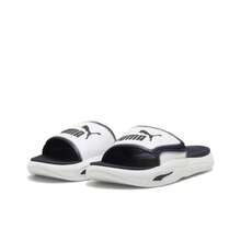 PUMA SoftridePro Slide 24 舒适简约男女通用拖鞋 - 白黑色 - 查看 6