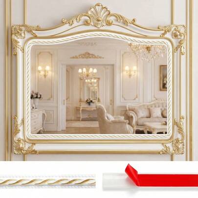 1 pieza 3 metros x 12mm Tira decorativa de moldura de PVC, Ribete autoadhesivo para techo, sala de estar, fondo de TV, decoración de pared