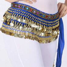 1pc Outfits Belly Dance Glitter Sequins Tassel Skirts, Fashionable Dancing Waist Belt Skirts For Belly Dance - Multicolor - View 21