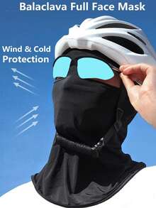 Set de 3 máscaras faciales térmicas de doble orificio para hombres - Cobertura completa de la cara en negro y blanco, adecuada para esquiar, ciclismo y deportes al aire libre durante todo el año | Tela de poliéster resistente al viento y bloqueadora de rayos UV | Máscara facial deportiva casual para todas las estaciones con cobertura completa de la cara - Multicolor - Ver 4