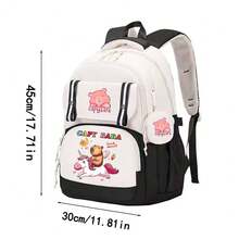 Capybara Cute Design Canvas Backpack, Breathable And Lightweight Fashionable Campus Student Bag, Travel Backpack With Ergonomic Design, Shoulder Bag, Large-Capacity Multi-Layer Pencil Case, Back To School Supplie Essentials Office Supplies Valentine's Day Gifts School Bag Bookbag