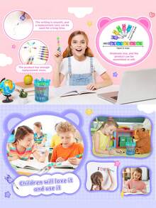 60pcs Stackable Plastic Bear Pencils, 5-In-1 Colorful Stackable, Suitable For Birthday Parties, Bear Themed Parties, School Supplies And Other Fun Accessories - Nhiều màu - Xem 5