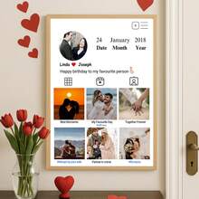 1 pièce Collage photo personnalisé pour la Saint-Valentin, décoration pour la maison, cadeau de la Saint-Valentin, affiche personnalisée, photos personnalisées, articles personnalisables, décoration de chambre, cadre en option.