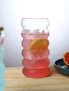 1个330毫升现代可叠放玻璃杯，独特气泡设计水杯，透明玻璃饮具，适用于家庭、办公室和厨房，优雅的玻璃杯，可盛装水、果汁、牛奶、冰沙和冰咖啡，无吸管成人饮料杯，创意礼品，装饰性饮用玻璃杯，采用硼硅酸盐玻璃制成；适合日常使用、派对和聚会；是送给情侣、朋友、家人和现代家居装饰爱好者的完美周年纪念礼物。 - 彩色 - 查看 6