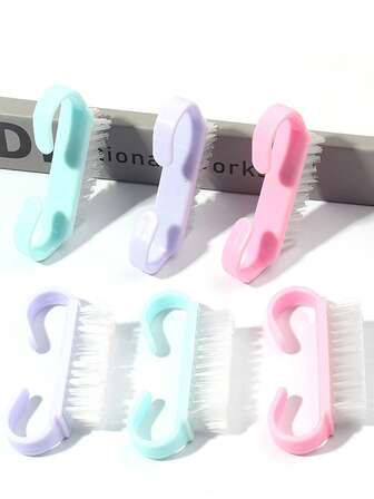 4/10/50 piezas Mini cepillo de cuerno de lana, cepillo limpiador de uñas, cepillo de cutículas, cepillo limpiador de polvo de uñas, cepillo multifuncional para eliminar la suciedad y el polvo