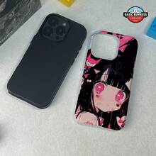 Arte temático de anime diseñado para modelos de  16, 15, 14, 13, 12 y 11 Pro Max Plus.Esta funda 2 en 1 para teléfono móvil cuenta con una carcasa interna protectora y un soporte de anillo, ofreciendo protección para la lente y resistencia a los golpes.Es un gran regalo tanto para hombres como para mujeres durante el Año Nuevo y Navidad. - Blanco - Ver 4
