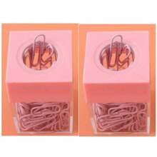 18个/盒创意涂层磁性透明彩色回形针收纳盒