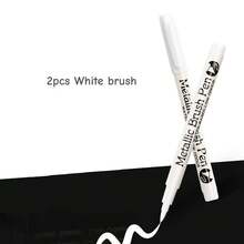 GN550BR Soft Head Metallic Gloss Acrylic Marker Pen 2/4/12/24pcs, Metal Color Signature Pen, Can Be Used For Ceramic Glass Plastic And Other Signatures, School Office Necessary, April Fool's Day Easter Gift