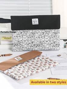 1 Piece, 2025 New Capybara File Bag, Student Cartoon Pen Bag, High-Value Storage Bag, Large-Capacity Stationery Bag, Zipper Test Paper Storage Bag, - Multicolor - View 7