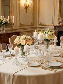 Elegant Transparent Glass Diamond Patterned Candle Holder, Minimalist Crystal Glass Candle Holder, Decorative Wreath, Glass Candle Plate, Coaster, Suitable For Wedding, Valentine's Day, Dining Table Decor, Home Decoration - Multicolor - View 6