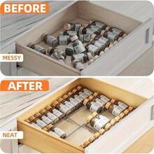 Hộp đựng gia vị bằng acrylic có thể mở rộng, hộp đựng gia vị trong suốt (4 tầng 8 lọ/2 tầng 4 lọ/1 tầng 2 lọ), có thể điều chỉnh từ 27,9 cm đến 55,9 cm, giúp sắp xếp gia vị dễ dàng (không bao gồm lọ). - Nhiều màu - Xem 5