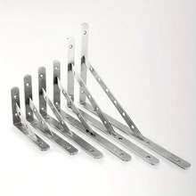 2个不锈钢三角支架，壁挂式货架支架，重型支撑，壁挂式工作台支架，五金配件 - 銀色 - 查看 6