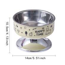 1pc Pet Elevated Bowl, Anti-Spill & Neck Protection, Large Capacity Pet Bowl With Cute Cartoon Design, Suitable For Cats And Small Dogs - Multicolor - View 12