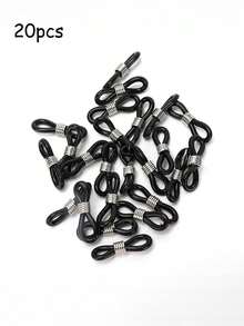 40/20个可调节橡胶眼镜腿连接器，适用于眼镜链、项链、珠宝配件 - 彩色 - 查看 1