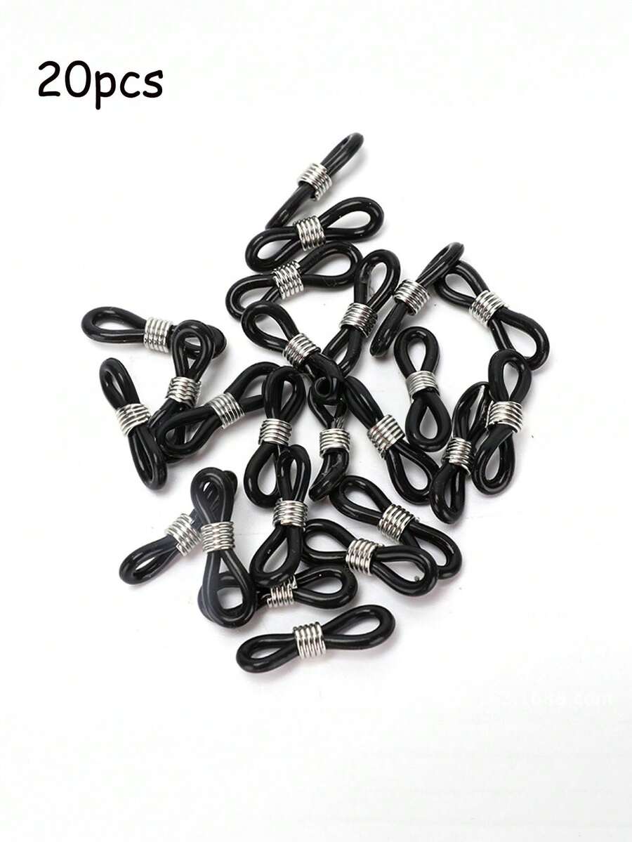 40/20个可调节橡胶眼镜腿连接器，适用于眼镜链、项链、珠宝配件 - 彩色 - 查看 1