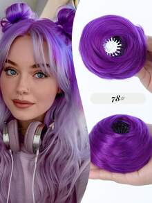 Synthetic Hair Bun With Circle Elastic Clips Straight Donut Updo Hair Wig Bird's Nest Shaped Retractable Hairpieces 4 Inch Stretchable Elegant Women's Magic Bun Maker High Temperature Fiber Suitable For All Hair Types Firm Fit Design Easily Create Stylish Black Bun Maker - Multicolor - View 19