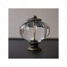 Acrylic Cabinet Knobs, Clear Pumpkin Dresser Knobs Antique Vintage Decorative DIY Handles Pulls For Wardrobe, Closet, Drawers, Kitchen Furniture Or Kids Room With 3 Sized Screws - Clear - View 3