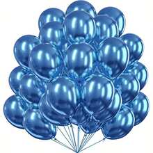 20pcs 10-Inch Chrome Metal Balloons Set, Metal Balloons For Anniversary, Wedding, Birthday Party Decor, Halloween, Christmas Decor, Floating Party Latex Balloons - Multicolor - View 7
