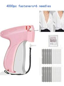 手持式服装钉枪 - 服装修补工具套装，含6根钉针和1000个钉子，服装修补缝纫枪，快速服装修补工具，迷你服装缝纫机，快速毛毯钉枪，服装包边机