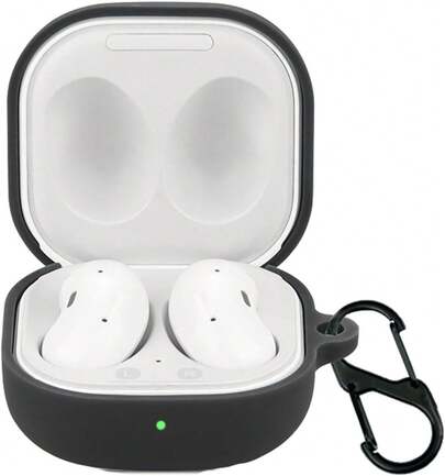 for  Galaxy Buds Core y Buds FE Case Protectora de Silicona, para  Galaxy Buds FE Funda con Mosquetón Llavero Anti-perdida (Negro),37005564