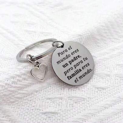 1pc Father's Day Gift Keychain, Blessing Gift For Father, Spanish