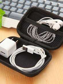 1pc Super Thick & Durable Data Cable Charging Box, Space-Optimized, Compact Waterproof Portable Coin Purse Earphone Storage Box, Mini Charger Organizer, Key Pouch, Cosmetic Bag, Wireless Earbuds Case, Travel Organizer, Suitable For USB Drive, Power Adapter, Earphone Cables Etc. Essential For Back To School, Christmas Gift, Unisex Electronics Accessory, Travel Essential - Multicolor - View 10