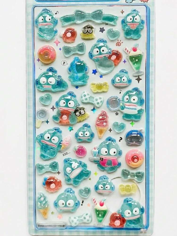 1张趣味3D立体卡通贴纸，可爱水晶装饰贴纸，可用于行李箱、手机、笔记本（颜色随机发货） - 彩色 - 查看 4