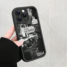 Funda para teléfono: Estilo Vampiro - Estilo Gótico de Damon Salvatore - Duradera y de Larga Duración| Protección| Antigolpes y Anticaídas| Mate Antideslizante| Moda de Lujo Ligero, Impresión UV| Compatible con iPhone 17/16/15/14/13/12/11/XS/XR/X/7/8/Plus/Pro/Max - Funda Suave de TPU Negra - Color 1 - Ver 4