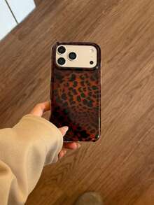 Fashionable High-End Black Brown Leopard Print Amber Tortoiseshell Magnetic 17 Case Compatible With Iphone 17/17 Pro/17 Pro Max, 16 Half-Wrapped 14 New Protective Cover 13 Women, Autumn/Winter - Brown - View 3